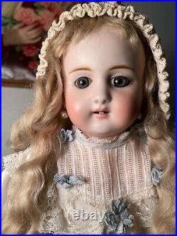 Rare 19 German Bisque Child, 908, By Simon Halbig, Early Body, Antique Costume