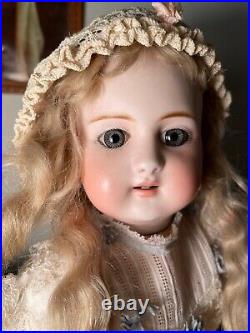 Rare 19 German Bisque Child, 908, By Simon Halbig, Early Body, Antique Costume