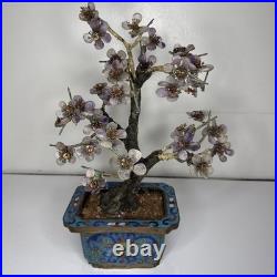 Rare 19th C/Early 20th C Chinese Amethyst Gemstone Bonsai Sculpted Trunk Antique