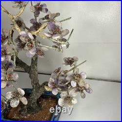 Rare 19th C/Early 20th C Chinese Amethyst Gemstone Bonsai Sculpted Trunk Antique