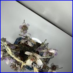 Rare 19th C/Early 20th C Chinese Amethyst Gemstone Bonsai Sculpted Trunk Antique