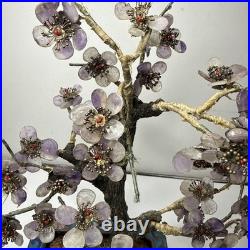 Rare 19th C/Early 20th C Chinese Amethyst Gemstone Bonsai Sculpted Trunk Antique