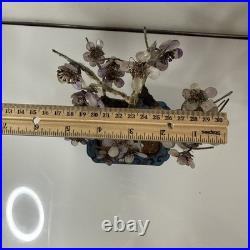 Rare 19th C/Early 20th C Chinese Amethyst Gemstone Bonsai Sculpted Trunk Antique