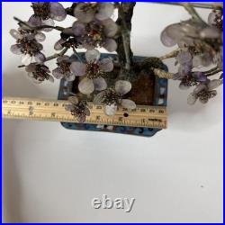 Rare 19th C/Early 20th C Chinese Amethyst Gemstone Bonsai Sculpted Trunk Antique