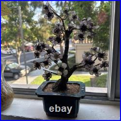 Rare 19th C/Early 20th C Chinese Amethyst Gemstone Bonsai Sculpted Trunk Antique
