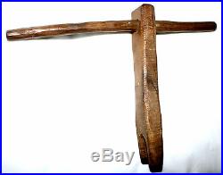 Rare 19th century early rope bed rope tightener, hickory, T handle. 14