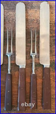 Rare ANTIQUE Early LAMSON GOODNOW 2 Tine FORK KNIFE Set 12 Piece SIGNED Cutlery