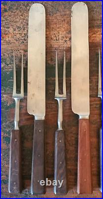 Rare ANTIQUE Early LAMSON GOODNOW 2 Tine FORK KNIFE Set 12 Piece SIGNED Cutlery