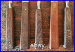 Rare ANTIQUE Early LAMSON GOODNOW 2 Tine FORK KNIFE Set 12 Piece SIGNED Cutlery