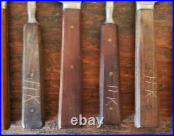 Rare ANTIQUE Early LAMSON GOODNOW 2 Tine FORK KNIFE Set 12 Piece SIGNED Cutlery