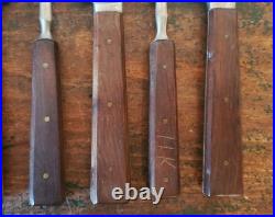 Rare ANTIQUE Early LAMSON GOODNOW 2 Tine FORK KNIFE Set 12 Piece SIGNED Cutlery