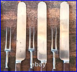 Rare ANTIQUE Early LAMSON GOODNOW 2 Tine FORK KNIFE Set 12 Piece SIGNED Cutlery
