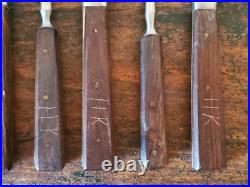 Rare ANTIQUE Early LAMSON GOODNOW 2 Tine FORK KNIFE Set 12 Piece SIGNED Cutlery