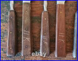 Rare ANTIQUE Early LAMSON GOODNOW 2 Tine FORK KNIFE Set 12 Piece SIGNED Cutlery