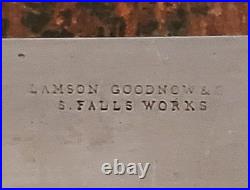 Rare ANTIQUE Early LAMSON GOODNOW 2 Tine FORK KNIFE Set 12 Piece SIGNED Cutlery
