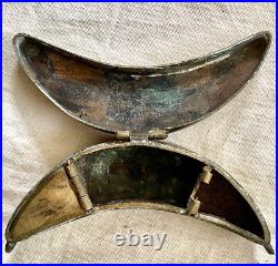 Rare ANTIQUE SOUTHEAST ASIA Philippine Crescent-shaped Brass Betel Box (Museum)