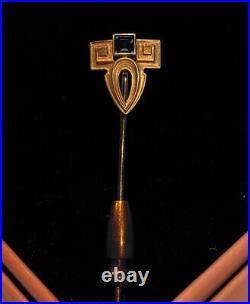 Rare Antique 14k gold and sapphire Whiteside & Blank stick pin early 1900's