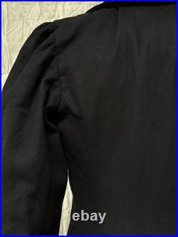Rare Antique 1800s Early 1900s Wool Room For Bustle Coat Jacket Black Wow Ribbon