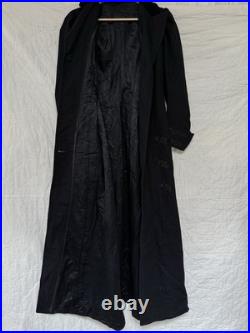 Rare Antique 1800s Early 1900s Wool Room For Bustle Coat Jacket Black Wow Ribbon