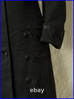 Rare Antique 1800s Early 1900s Wool Room For Bustle Coat Jacket Black Wow Ribbon