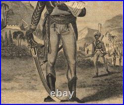 Rare Antique 1805 EngravingToussaint LouvertureHaiti Slave Revoltby J. Barlow
