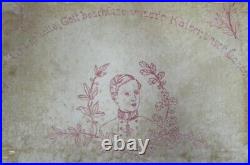 Rare Antique 1848 Hand Embroidered Wall Tapestry Portrait Of Emperor Frederick