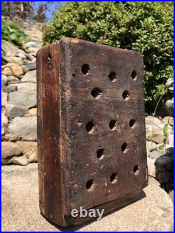 Rare Antique 18th C. Early Americana Wood Forged Iron Nail Soapstone Foot Warmer Rare Antique 18th C. Early Americana Wood Forged Iron Nail Soapstone Foot Warmer