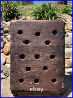 Rare Antique 18th C. Early Americana Wood Forged Iron Nail Soapstone Foot Warmer Rare Antique 18th C. Early Americana Wood Forged Iron Nail Soapstone Foot Warmer