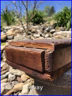 Rare Antique 18th C. Early Americana Wood Forged Iron Nail Soapstone Foot Warmer