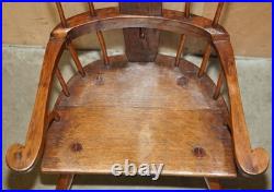 Rare Antique 18th Century Yew & Oak Windsor Armchair Primate Design Stick Back