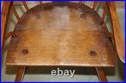 Rare Antique 18th Century Yew & Oak Windsor Armchair Primate Design Stick Back