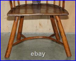 Rare Antique 18th Century Yew & Oak Windsor Armchair Primate Design Stick Back