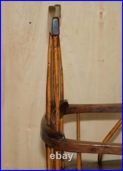 Rare Antique 18th Century Yew & Oak Windsor Armchair Primate Design Stick Back