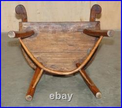 Rare Antique 18th Century Yew & Oak Windsor Armchair Primate Design Stick Back
