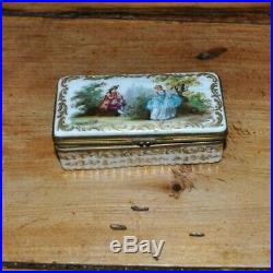 Rare Antique 18thc early Meissen enamel porcelain snuff box