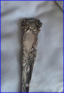 Rare Antique 1903 Alvin Sterling Silver Bridal Rose Jelly/Cake Server 9 1/4