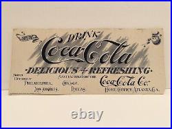 Rare Antique 1904 Early Coca Cola Ink Blotter Delicious And Refreshing Soda