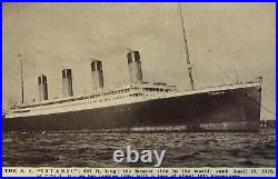Rare Antique 1912 Early Titanic White Star Ocean Liner Ship RPPC Postcard Unused