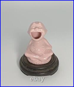 Rare Antique 1920's Lucky JOY GERM Figurine On Wooden Stand Rare Antique 1920's Lucky JOY GERM Figurine On Wooden Stand