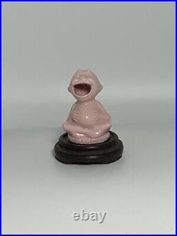 Rare Antique 1920's Lucky JOY GERM Figurine On Wooden Stand Rare Antique 1920's Lucky JOY GERM Figurine On Wooden Stand