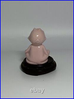 Rare Antique 1920's Lucky JOY GERM Figurine On Wooden Stand Rare Antique 1920's Lucky JOY GERM Figurine On Wooden Stand