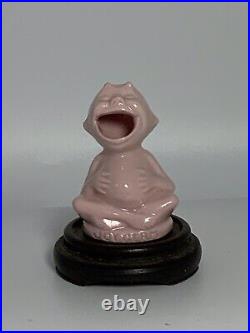 Rare Antique 1920's Lucky JOY GERM Figurine On Wooden Stand Rare Antique 1920's Lucky JOY GERM Figurine On Wooden Stand