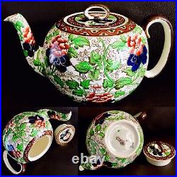 Rare Antique 1920s Royal Doulton Hand Painted Glazed Pottery Teapot (10, 625g)