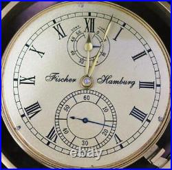 Rare Antique 2 Day German Fisher Of Hamburg Single Fusee Marine Chronometer