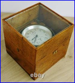 Rare Antique 2 Day Hamilton Golden Oak Boxed Single Fusee Marine Chronometer