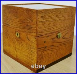 Rare Antique 2 Day Hamilton Golden Oak Boxed Single Fusee Marine Chronometer