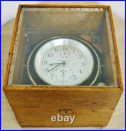 Rare Antique 2 Day Hamilton Golden Oak Boxed Single Fusee Marine Chronometer