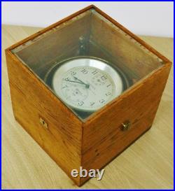 Rare Antique 2 Day Hamilton Golden Oak Boxed Single Fusee Marine Chronometer