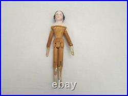 Rare Antique 4 1/2 China Head Wood Body Penny Doll Early 1800's