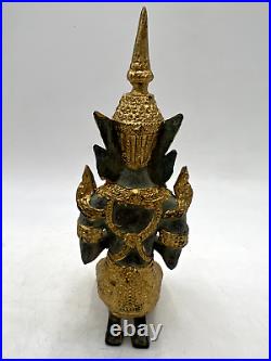 (Rare) Antique 7H Gilt Bronze Thai Teppanom Kneeling An~jali Mudra? Statue